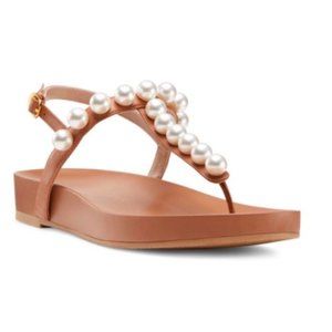 Stuart Weitzman Goldie Pearl Summer Sandals with extra pearls- worn once